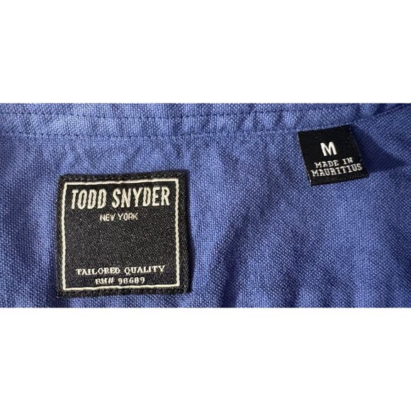 Todd Snyder New York cotton Shirt siez M color Prussian Blue NWOT - Picture 2 of 6